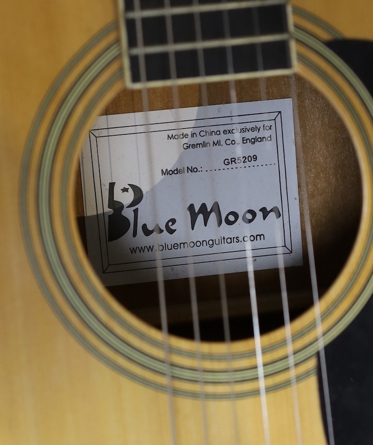 A Blue Moon acoustic guitar, 105cms high